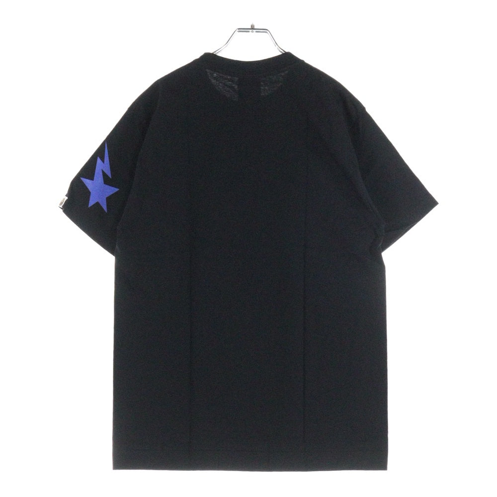 A BATHING APE(アベイシングエイプ) 90s ロゴプリントTシャツ クルーネック半袖Tシャツ ブラック/ブルー