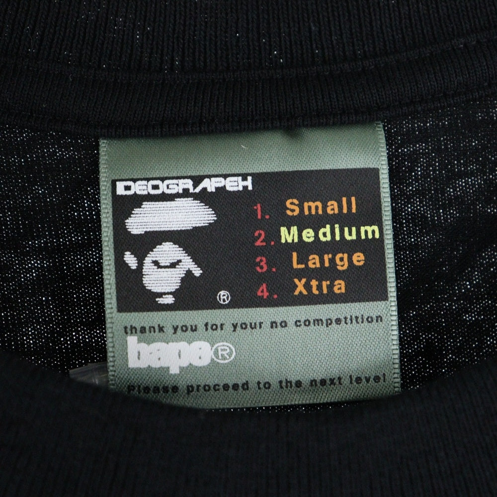 A BATHING APE(アベイシングエイプ) 90s ロゴプリントTシャツ クルーネック半袖Tシャツ ブラック/ブルー