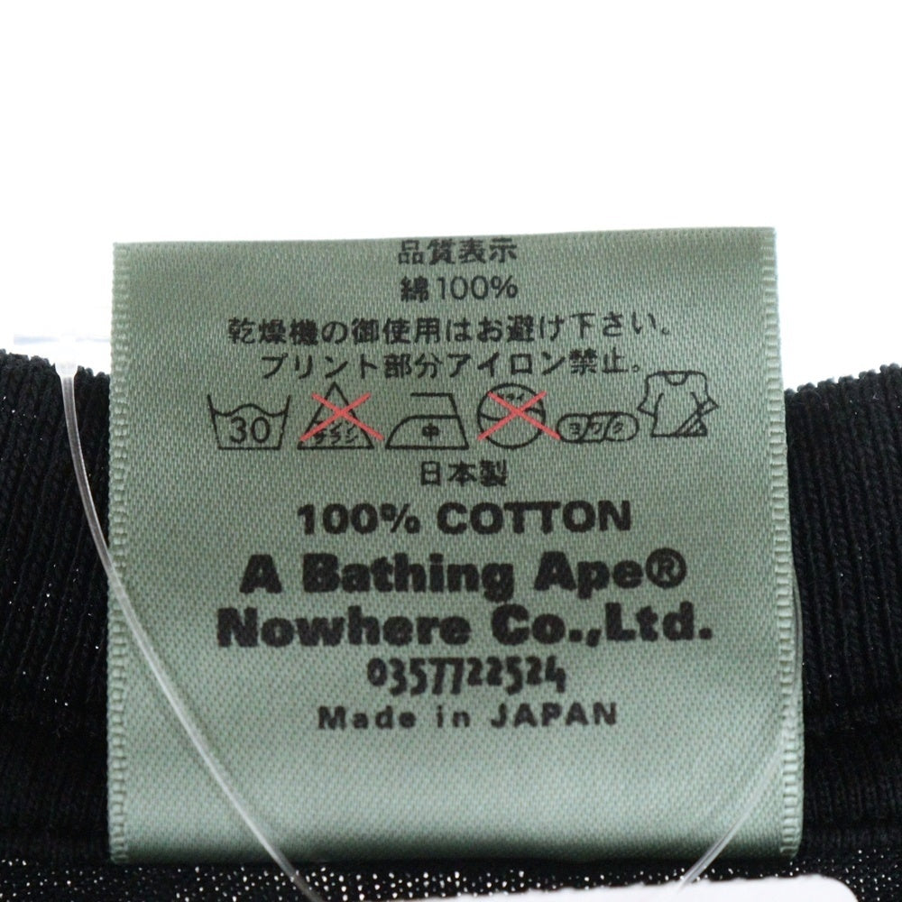 A BATHING APE(アベイシングエイプ) 90s ロゴプリントTシャツ クルーネック半袖Tシャツ ブラック/ブルー