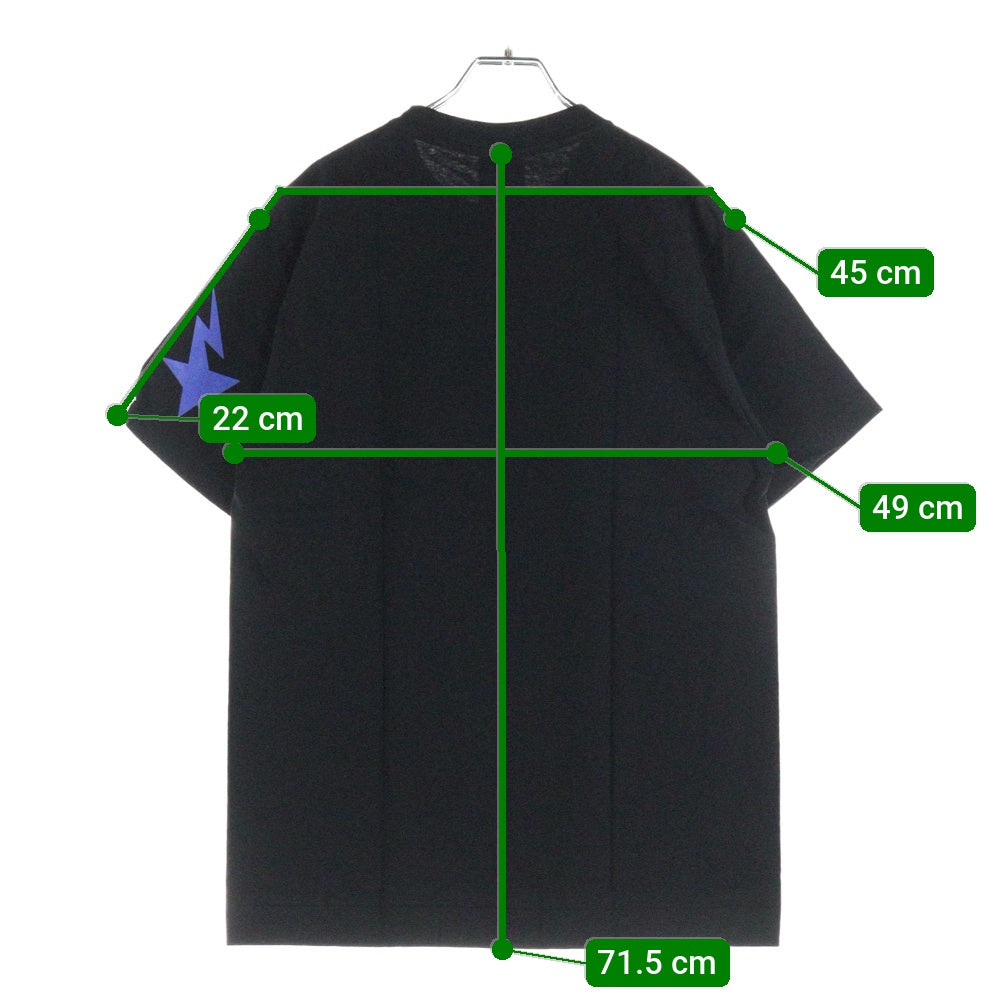 A BATHING APE(アベイシングエイプ) 90s ロゴプリントTシャツ クルーネック半袖Tシャツ ブラック/ブルー