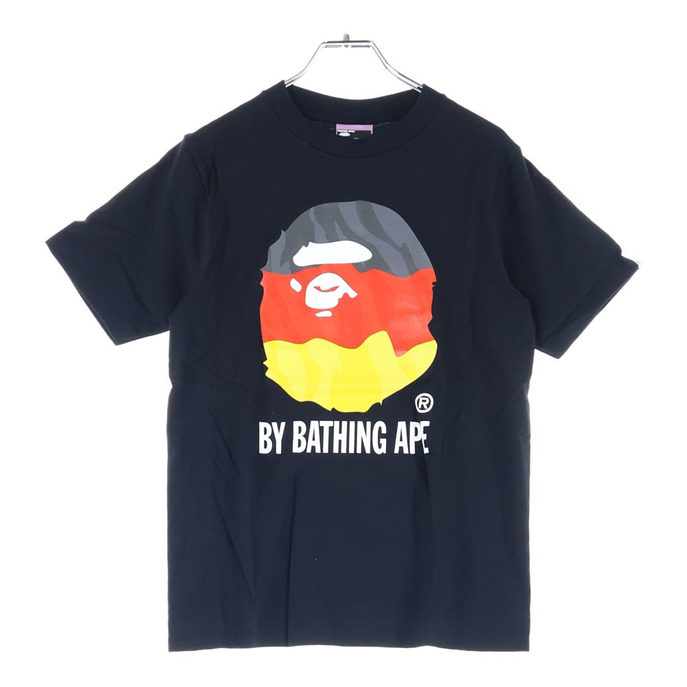 A BATHING APE(アベイシングエイプ) 90s 国旗デザインロゴプリントTシャツ ドイツ クルーネック半袖Tシャツ ブラック/ブラウン/レッド/イエロー