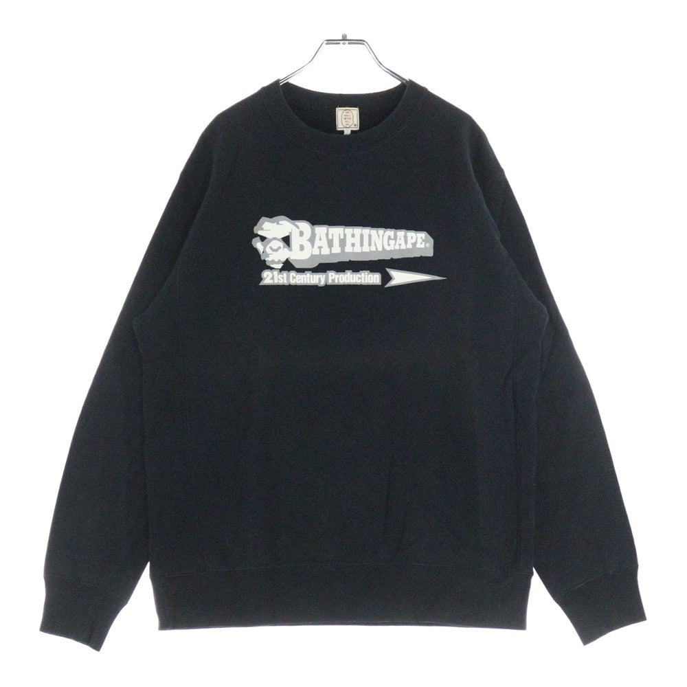A BATHING APE(アベイシングエイプ) 90s 21st Century Production 21センチュリープロダクション ロゴプリントスウェットシャツ ブラック