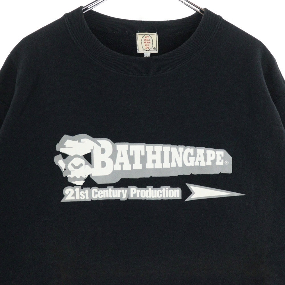A BATHING APE(アベイシングエイプ) 90s 21st Century Production 21センチュリープロダクション ロゴプリントスウェットシャツ ブラック