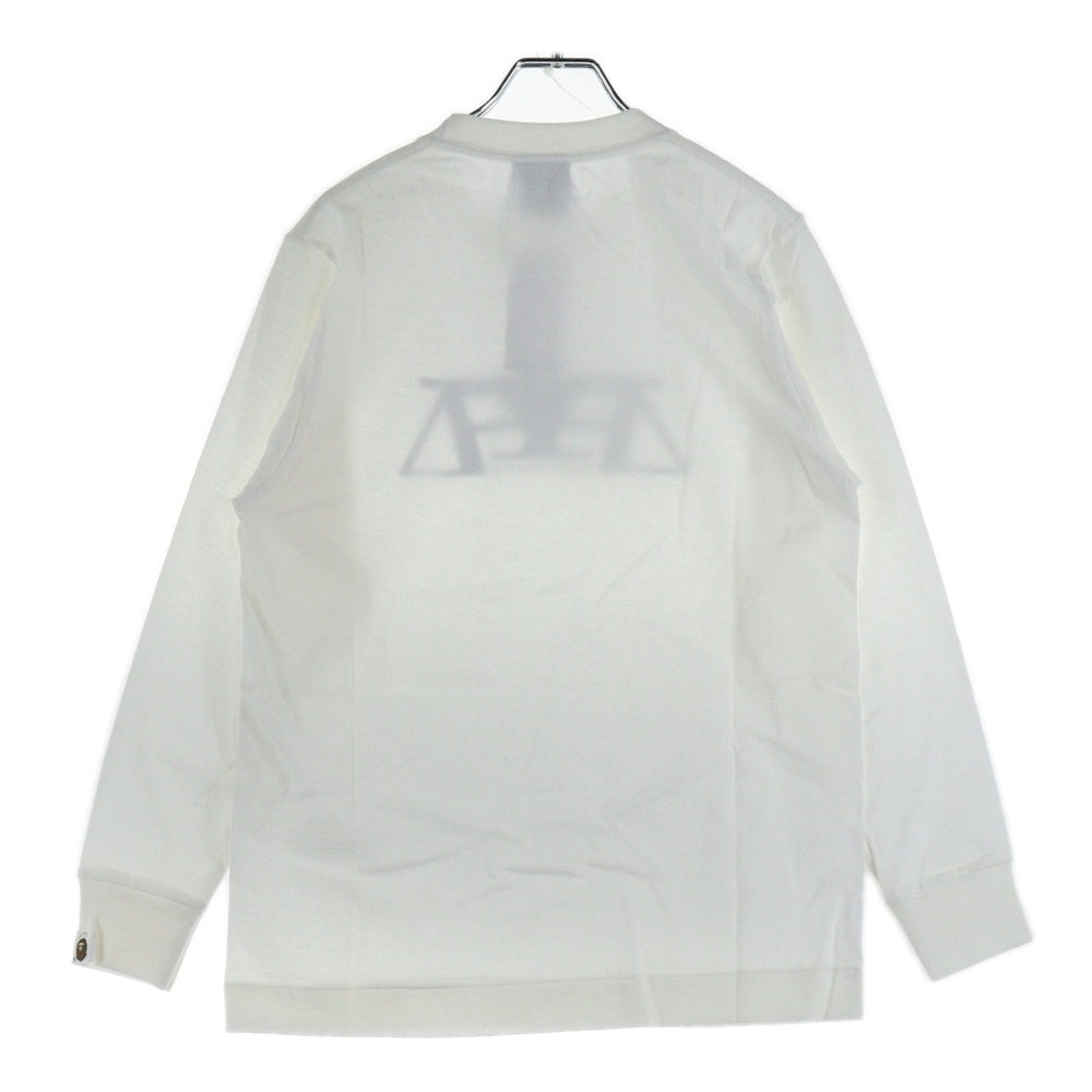 A BATHING APE(アベイシングエイプ) 90s BUSY WORKS ロゴプリント L/S Tシャツ クルーネック長袖Tシャツ ホワイト