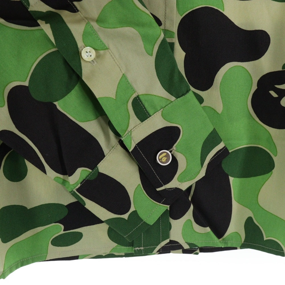 A BATHING APE(アベイシングエイプ) APE CAMO エイプカモボタンダウン長袖シャツ グリーン