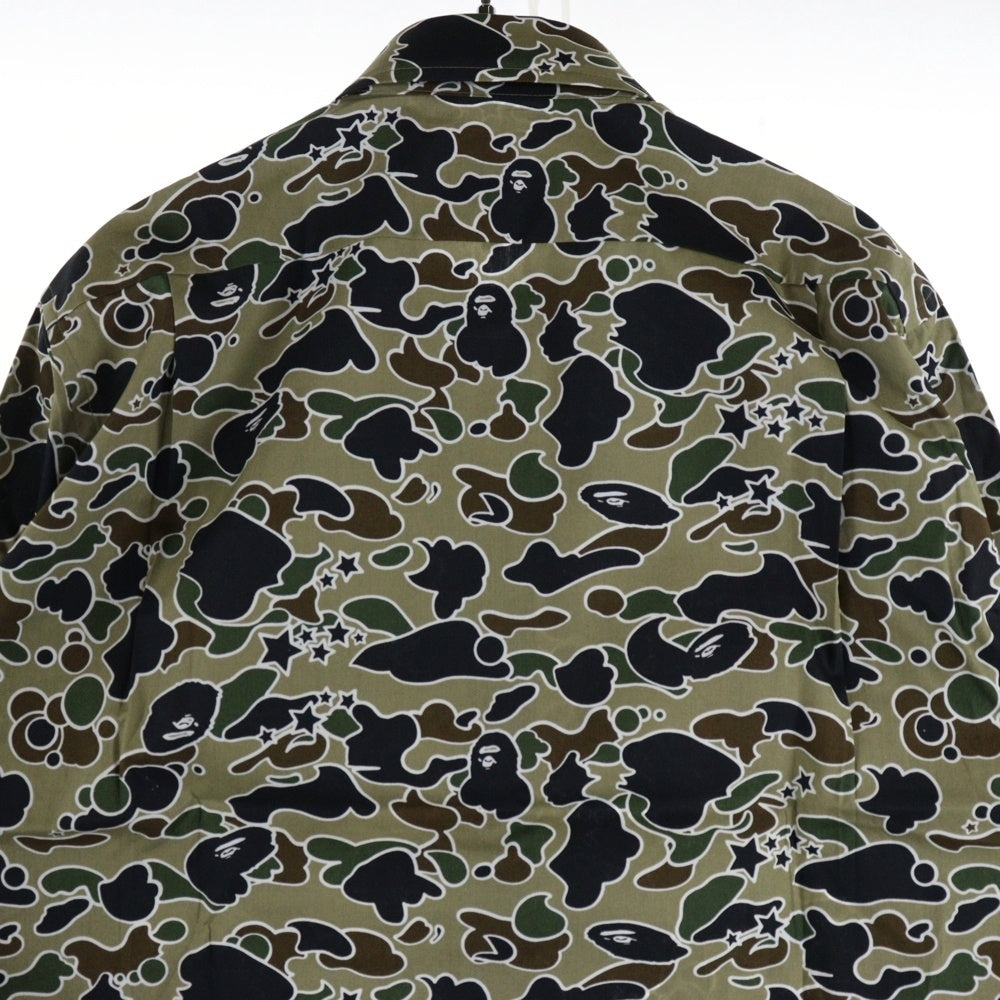 A BATHING APE(アベイシングエイプ) CAMO カモボタンダウン長袖シャツ カーキ
