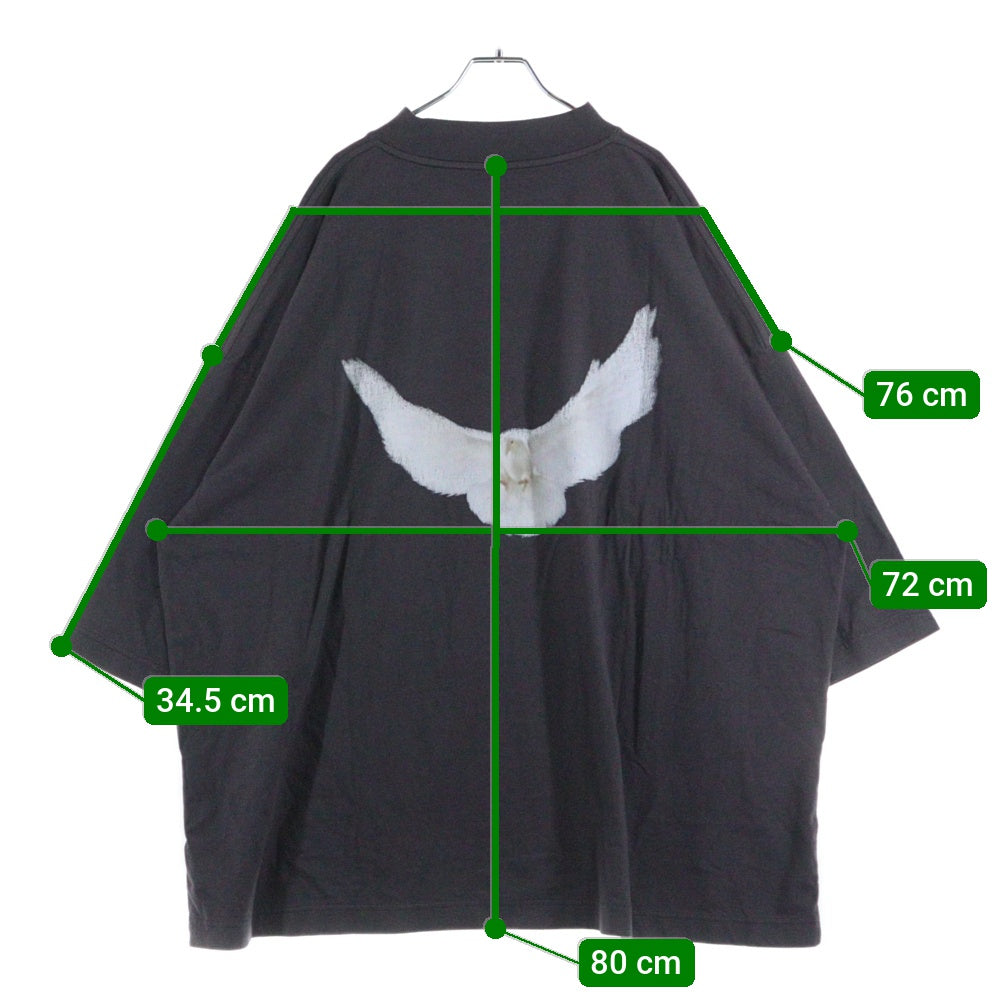 Yeezy Gap Engineered by Balenciaga(イージー ギャップ エンジニアードバイ バレンシアガ) DOVE 3/4 SLEEVE T SHIRT オーバーサイズ 半袖Tシャツ グレー