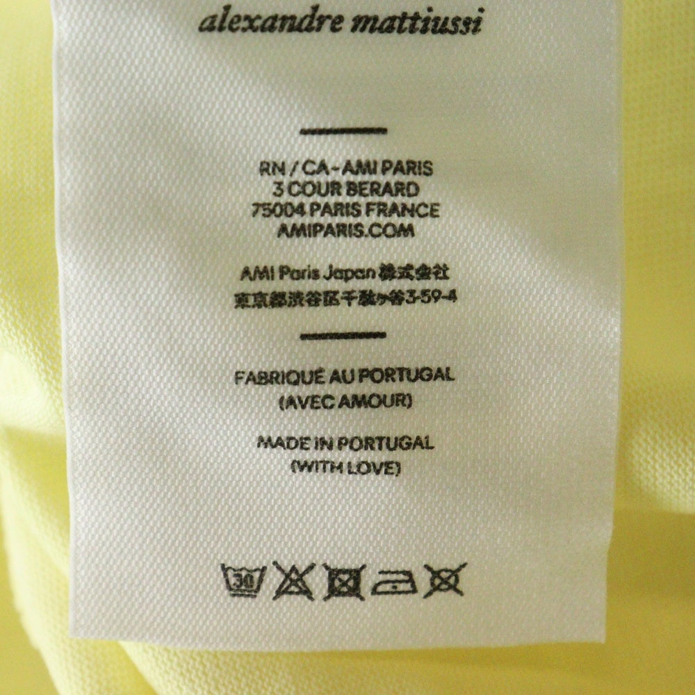 AMI Alexandre Mattiussi(アミアレクサンドルマテュッシ) AMI DE COEUR T-SHIRT ハートロゴ刺繍 半袖Tシャツ イエロー E22UTS002.726