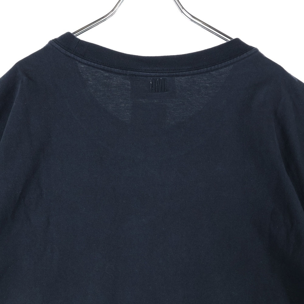 AMI Alexandre Mattiussi(アミアレクサンドルマテュッシ) AMI DE COEUR T-SHIRT ハートロゴ刺繍 半袖Tシャツ ブラック SPEUTS022.726