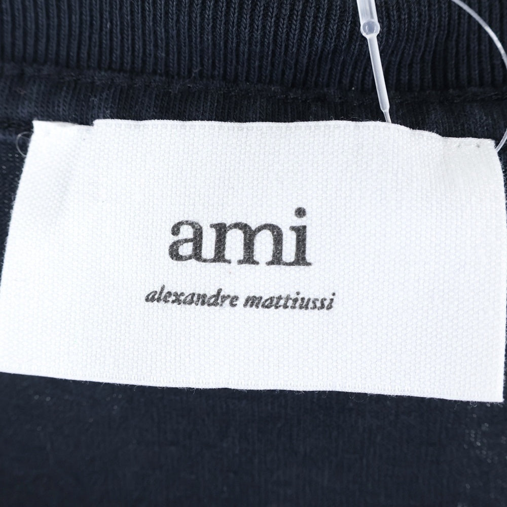 AMI Alexandre Mattiussi(アミアレクサンドルマテュッシ) AMI DE COEUR T-SHIRT ハートロゴ刺繍 半袖Tシャツ ブラック SPEUTS022.726