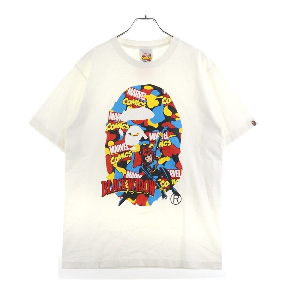 A BATHING APE(アベイシングエイプ) ×MARVEL Black Widow Tee マーベル ブラックウィドウ 半袖Tシャツ ホワイト