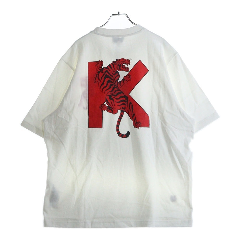 KENZO(ケンゾー) Climbing Tiger Cotton T-Shirt タイガー刺繍 半袖Tシャツ ホワイト FC55TS082CSB