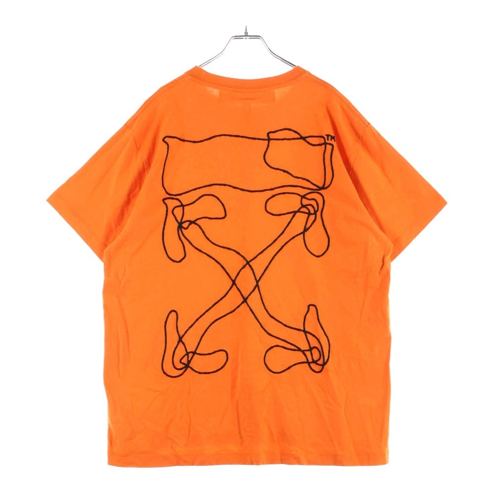 OFF-WHITE(オフホワイト) 19AW Abstract Arrows Over T-shirt オーバーサイズ半袖Tシャツ オレンジ OMAA038F19185011