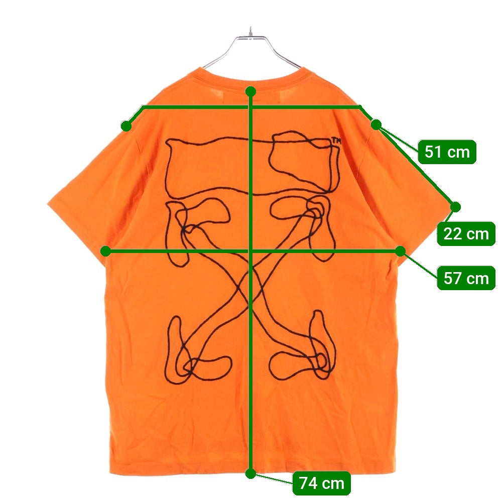 OFF-WHITE(オフホワイト) 19AW Abstract Arrows Over T-shirt オーバーサイズ半袖Tシャツ オレンジ OMAA038F19185011