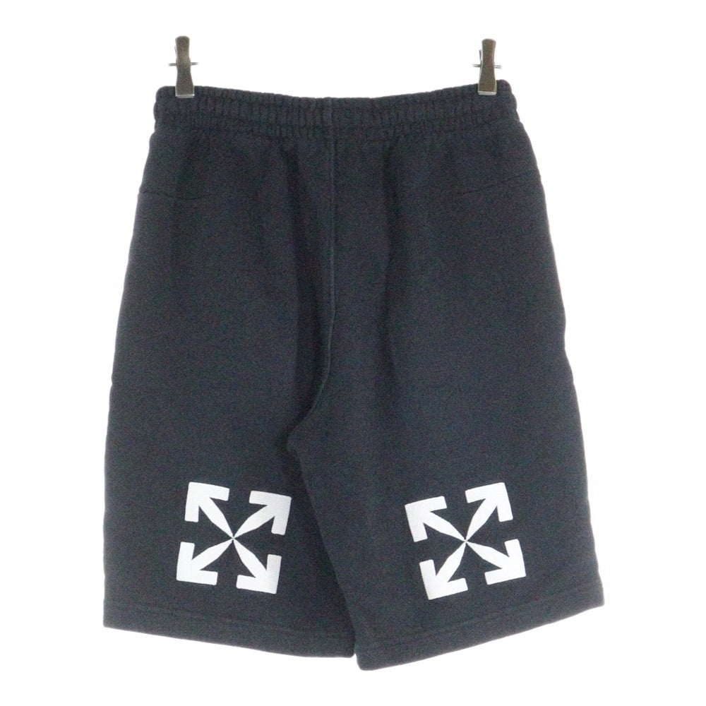 OFF-WHITE(オフホワイト) 20SS Mainlabel Sweatshorts 刺繍ハーフパンツ ショーツ ブラック OMCI006S20E30013