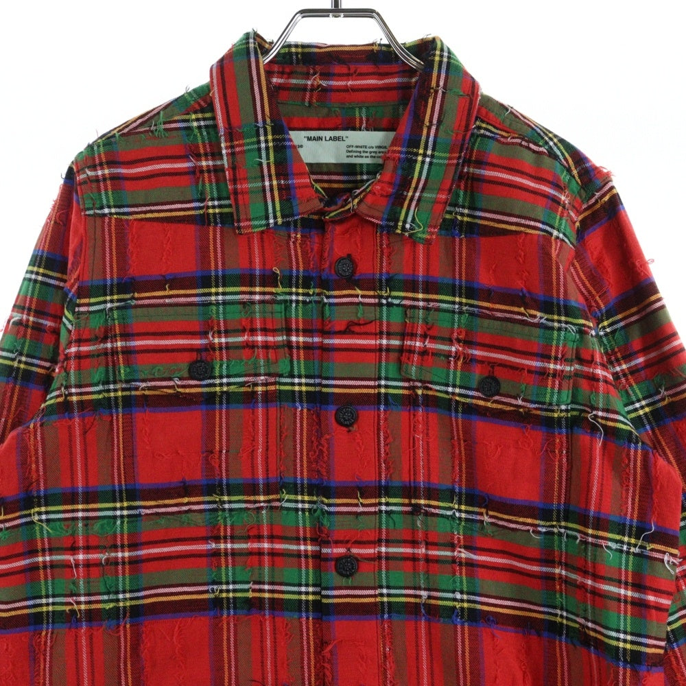 OFF-WHITE(オフホワイト) 17AW Flannel Shirt 長袖ネルシャツ チェックシャツ レッド OMGA034F17329007