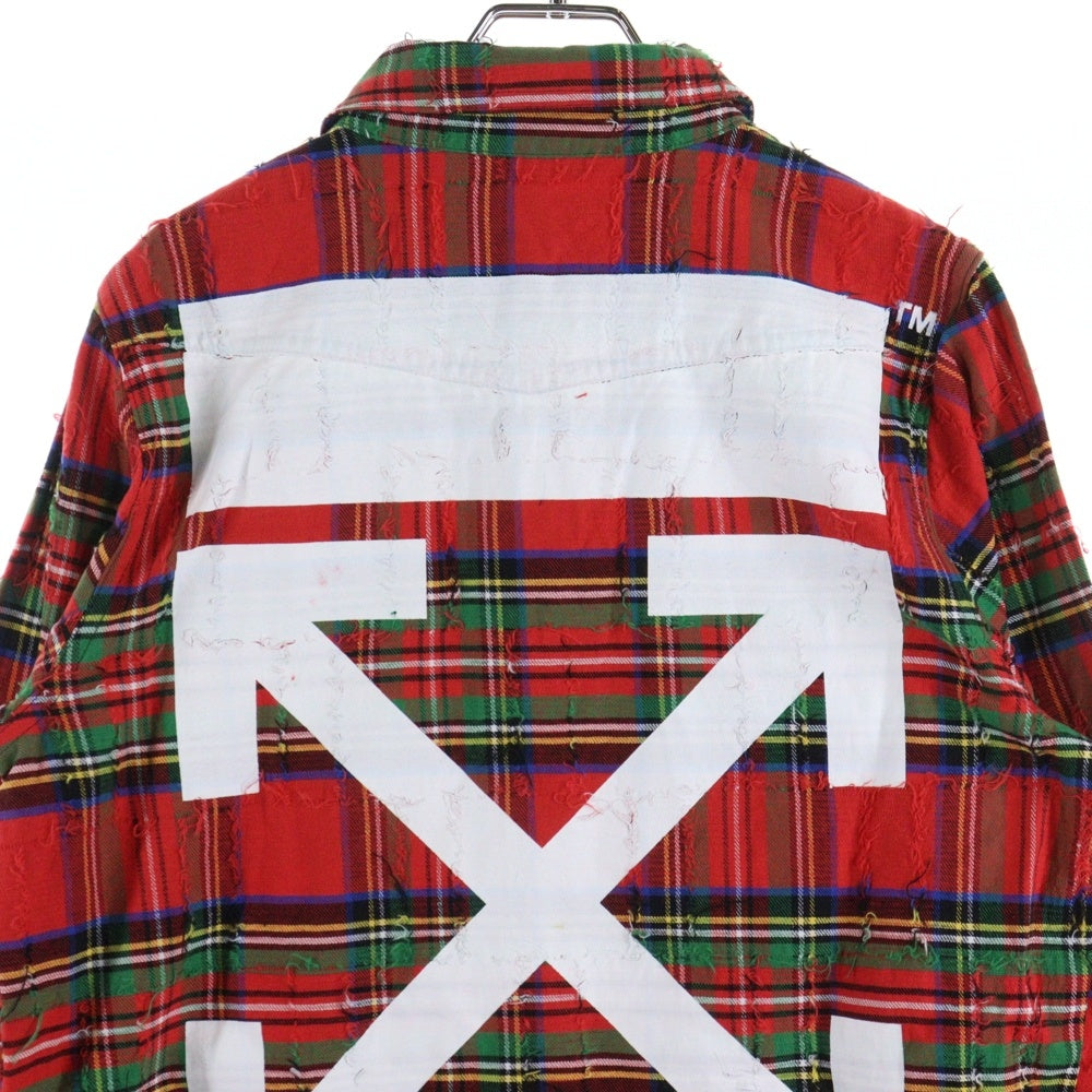 OFF-WHITE(オフホワイト) 17AW Flannel Shirt 長袖ネルシャツ チェックシャツ レッド OMGA034F17329007