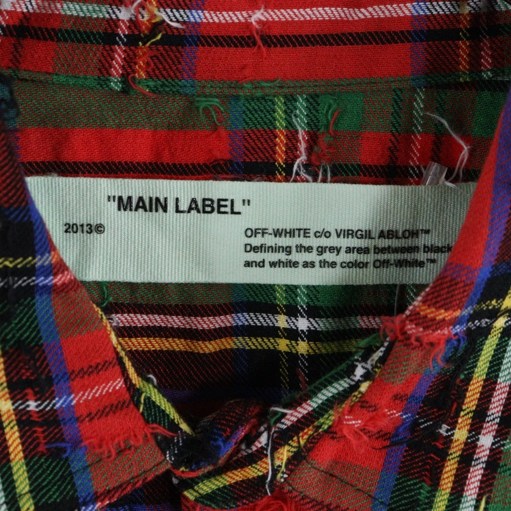 OFF-WHITE(オフホワイト) 17AW Flannel Shirt 長袖ネルシャツ チェックシャツ レッド OMGA034F17329007