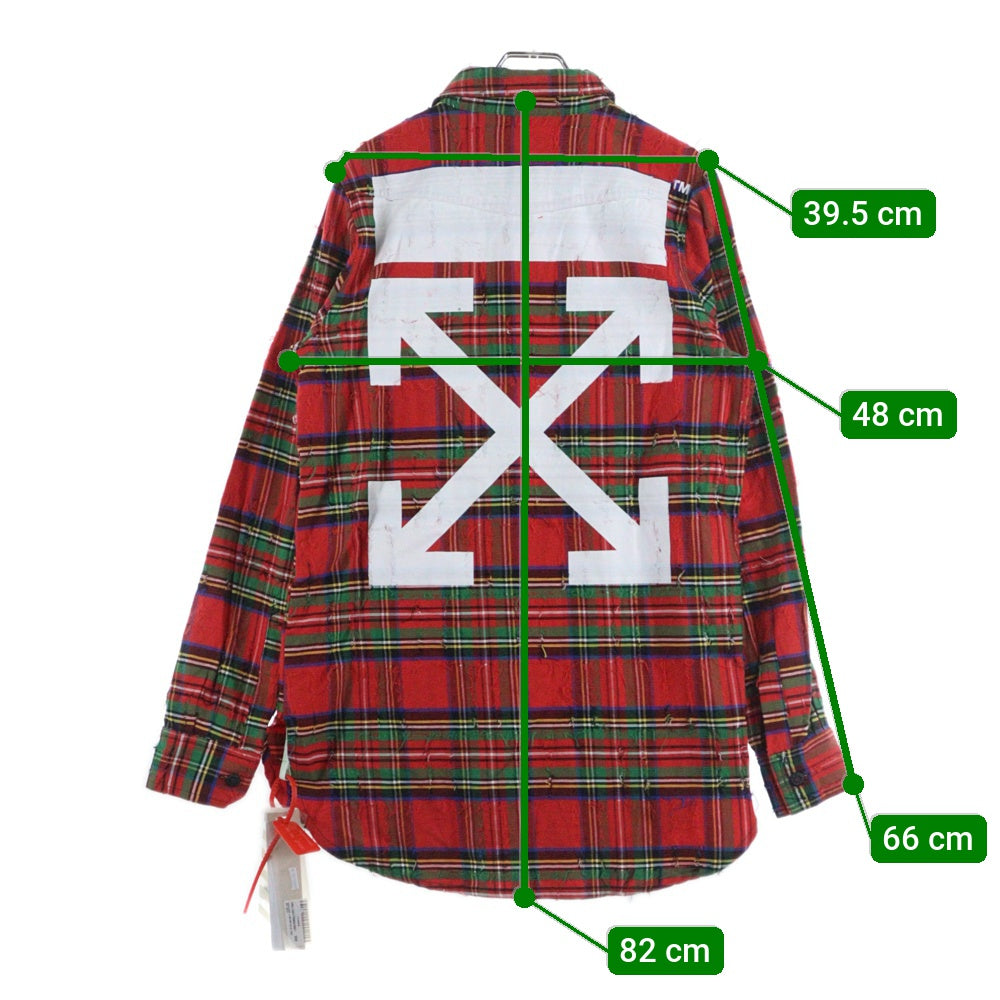 OFF-WHITE(オフホワイト) 17AW Flannel Shirt 長袖ネルシャツ チェックシャツ レッド OMGA034F17329007