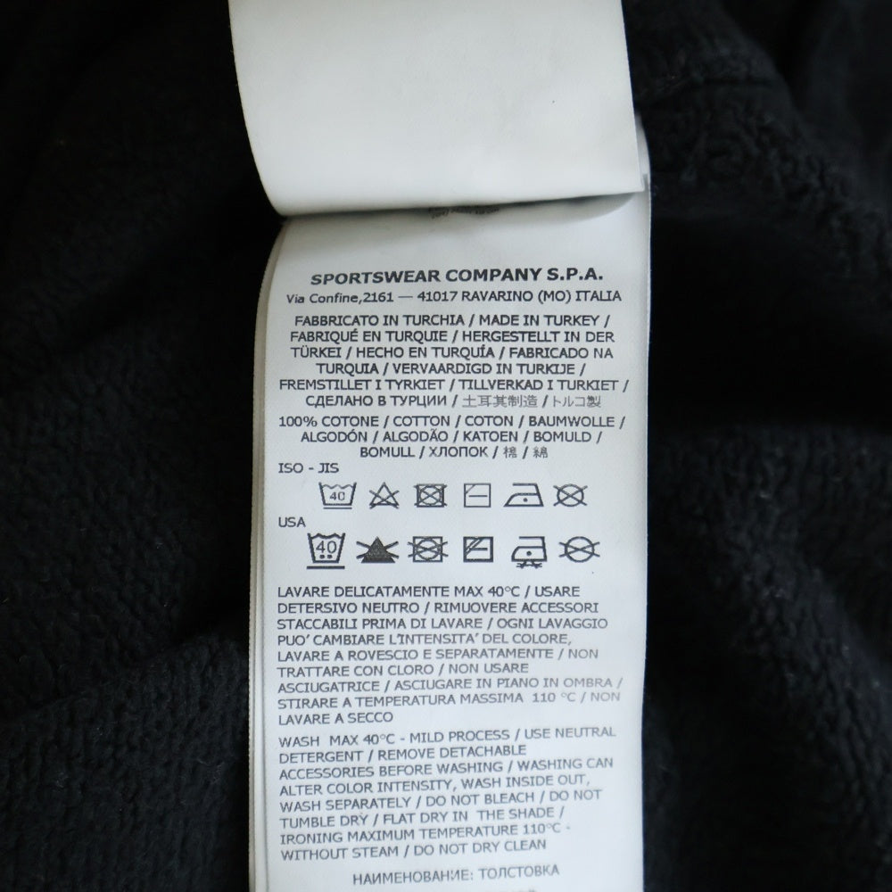 STONE ISLAND(ストーンアイランド) Garment Dyed Brushed Cotton Sweatshirt ガーメントダイ ロゴワッペン クルーネックスウェットトレーナー ブラック 771563020