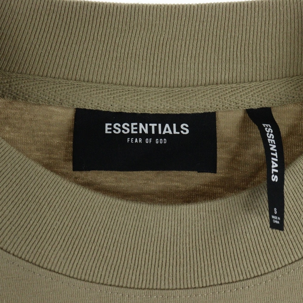 FEAR OF GOD ESSENTIALS(フィアオブゴッド エッセンシャルズ) L/S T-SHIRT バックリフレクターロゴ長袖Tシャツ ロンT ベージュ