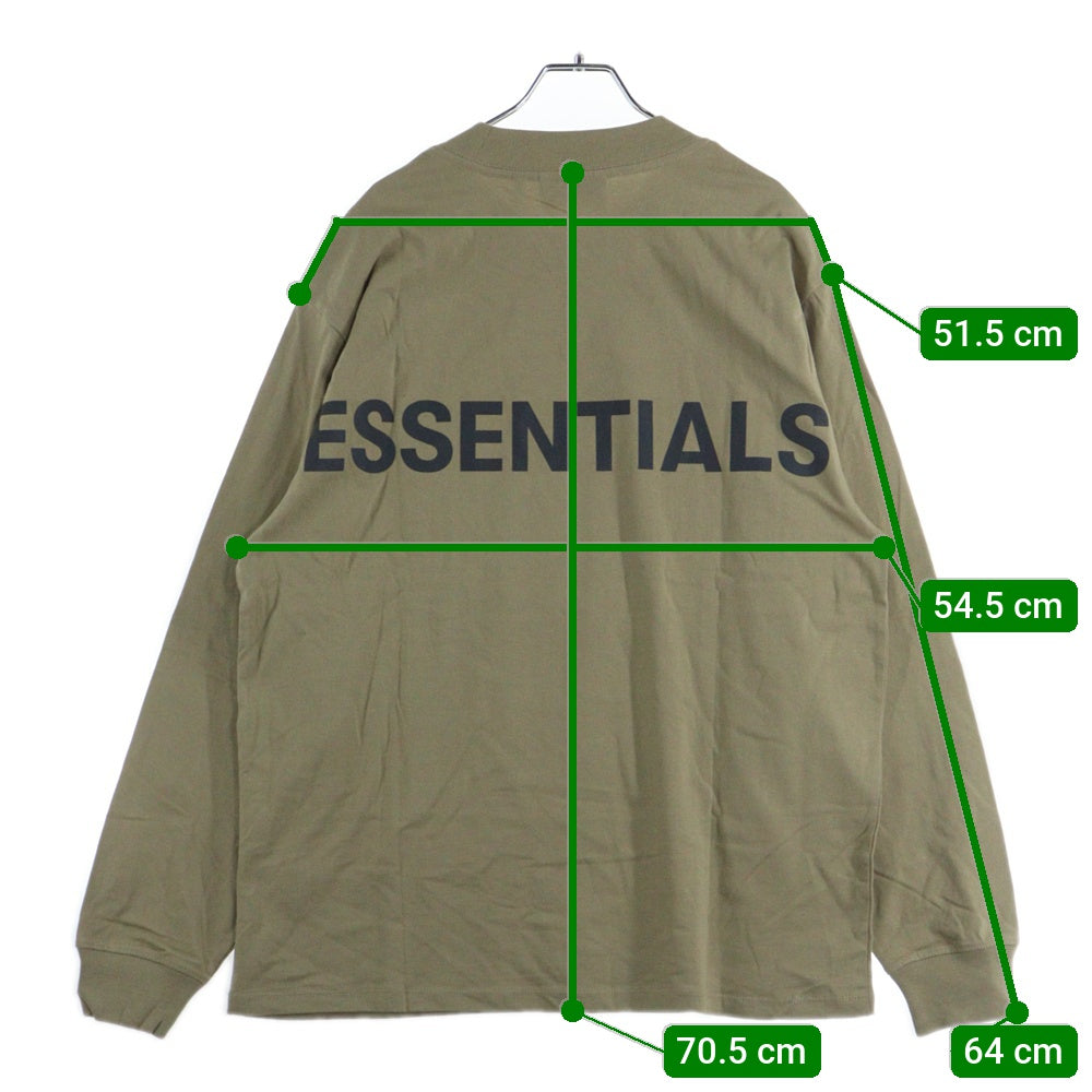 FEAR OF GOD ESSENTIALS(フィアオブゴッド エッセンシャルズ) L/S T-SHIRT バックリフレクターロゴ長袖Tシャツ ロンT ベージュ