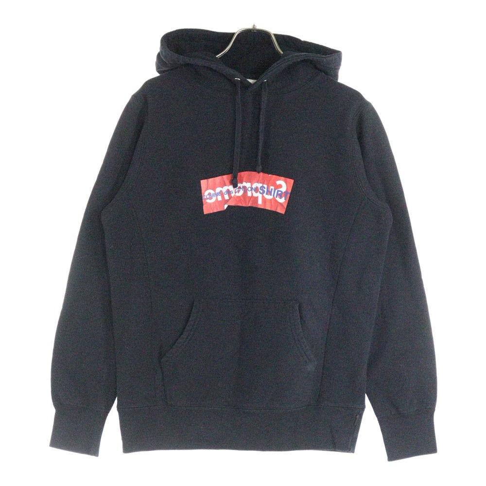 SUPREME(シュプリーム) 17SS Comme Des Garcons SHIRT Box Logo Hooded Sweatshirt コムデギャルソン ボックスロゴ プルオーバースウェットパーカー フーディー ブラック