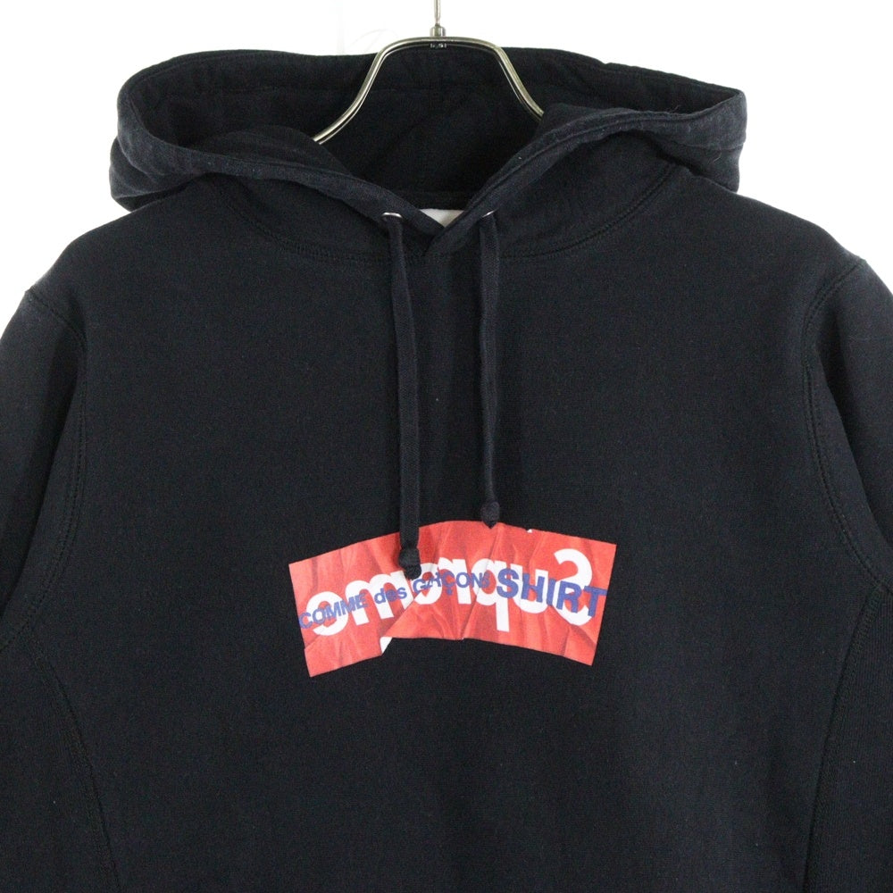 SUPREME(シュプリーム) 17SS Comme Des Garcons SHIRT Box Logo Hooded Sweatshirt コムデギャルソン ボックスロゴ プルオーバースウェットパーカー フーディー ブラック