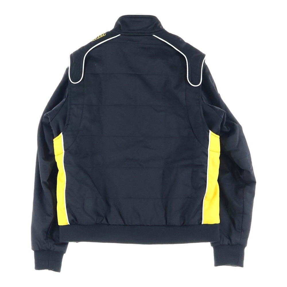 KITH(キス) Racing Jacket レーシングジャケット ロゴ刺繍ワッペンボタンダウンジャケット ブラック