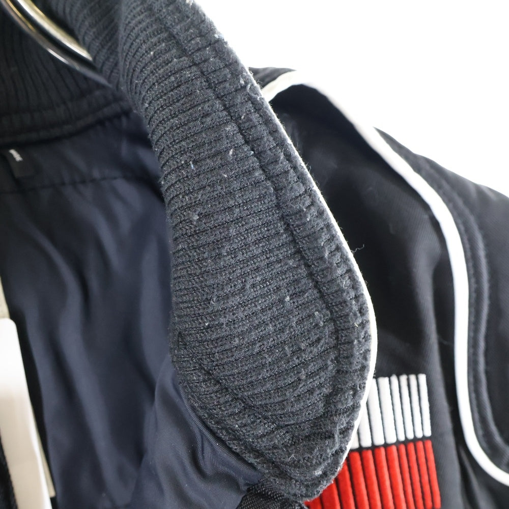 KITH(キス) Racing Jacket レーシングジャケット ロゴ刺繍ワッペンボタンダウンジャケット ブラック