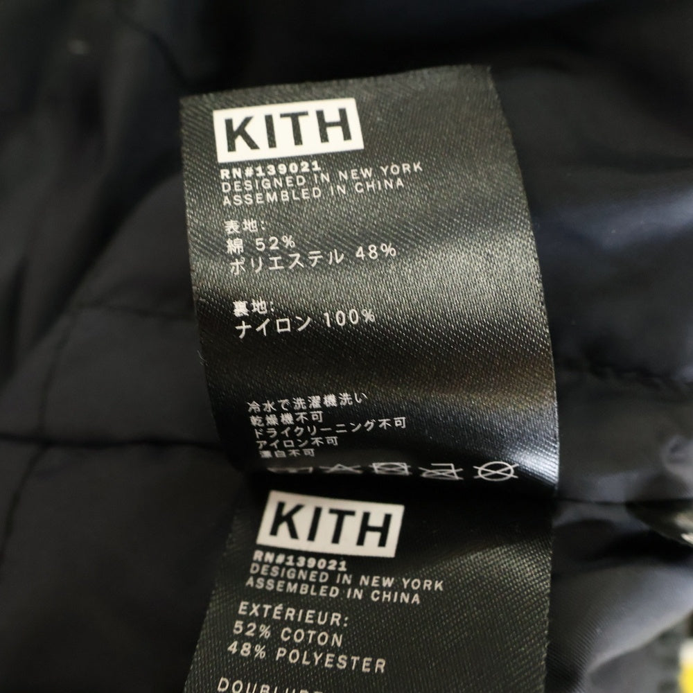 KITH(キス) Racing Jacket レーシングジャケット ロゴ刺繍ワッペンボタンダウンジャケット ブラック