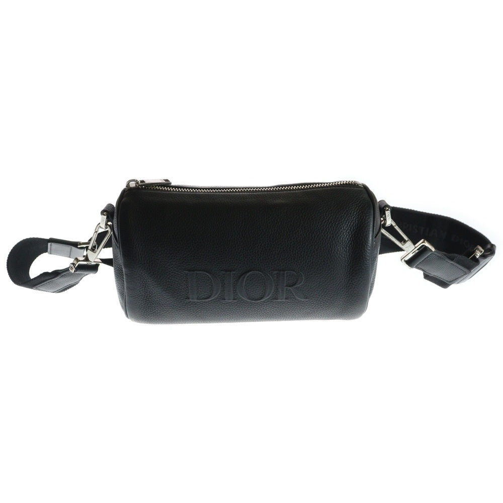 Christian Dior(クリスチャンディオール) Logo Roller ローラーバッグ エンボスロゴレザーショルダーバッグ ブラック