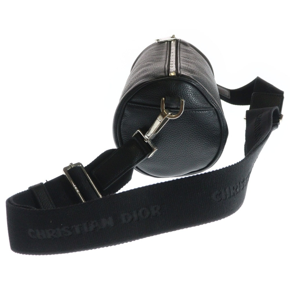 Christian Dior(クリスチャンディオール) Logo Roller ローラーバッグ エンボスロゴレザーショルダーバッグ ブラック