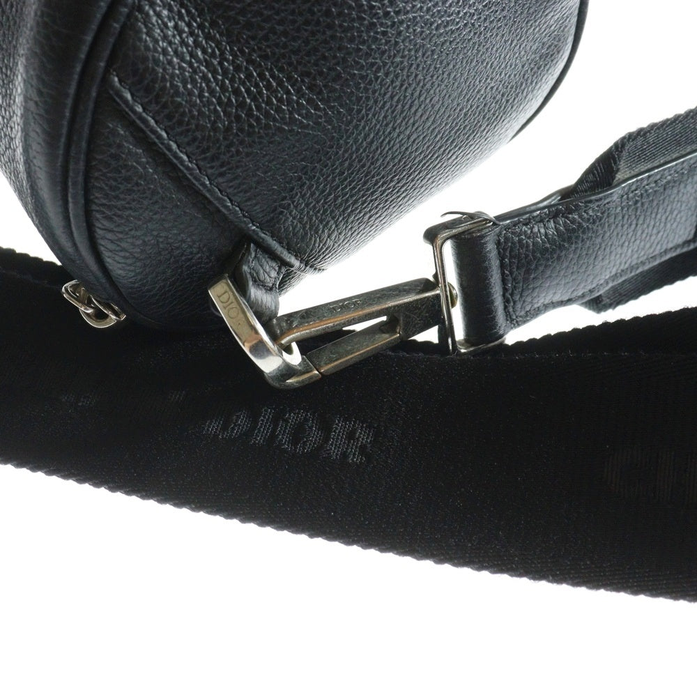 Christian Dior(クリスチャンディオール) Logo Roller ローラーバッグ エンボスロゴレザーショルダーバッグ ブラック