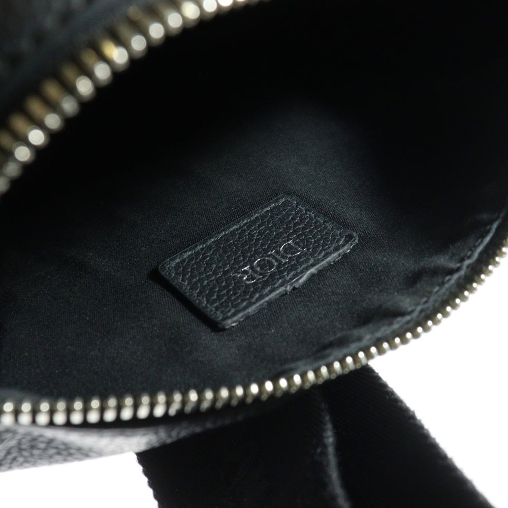 Christian Dior(クリスチャンディオール) Logo Roller ローラーバッグ エンボスロゴレザーショルダーバッグ ブラック