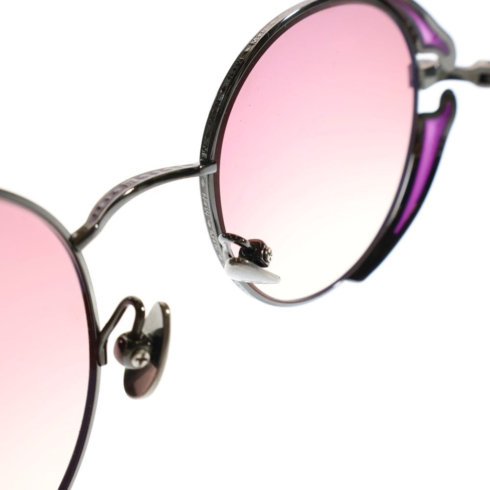 MATSUDA EYEWEAR(マツダアイウェア) M3152 col.RTM ラウンドシェイプメタルフレームサングラス 眼鏡アイウェア ガンメタリック/パープル