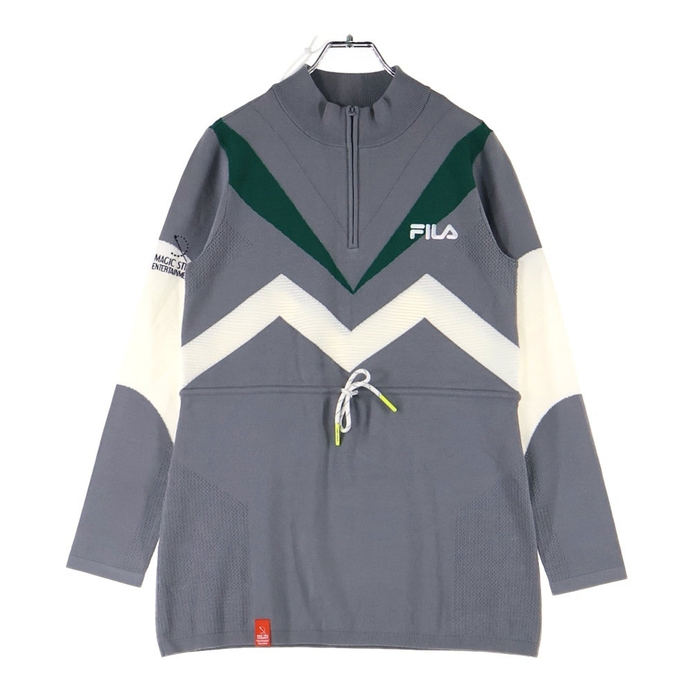MAGIC STICK(マジックスティック) ×FILA WHITE LINE ハーフジップモックネックニットジャージ 406F11W319 グレー
