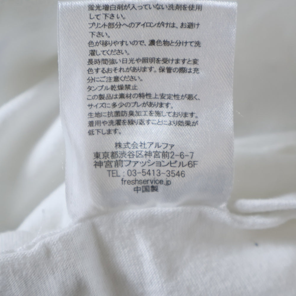 FreshService(フレッシュサービス) ロゴプリントL/S Tシャツ クルーネック長袖Tシャツ ホワイト