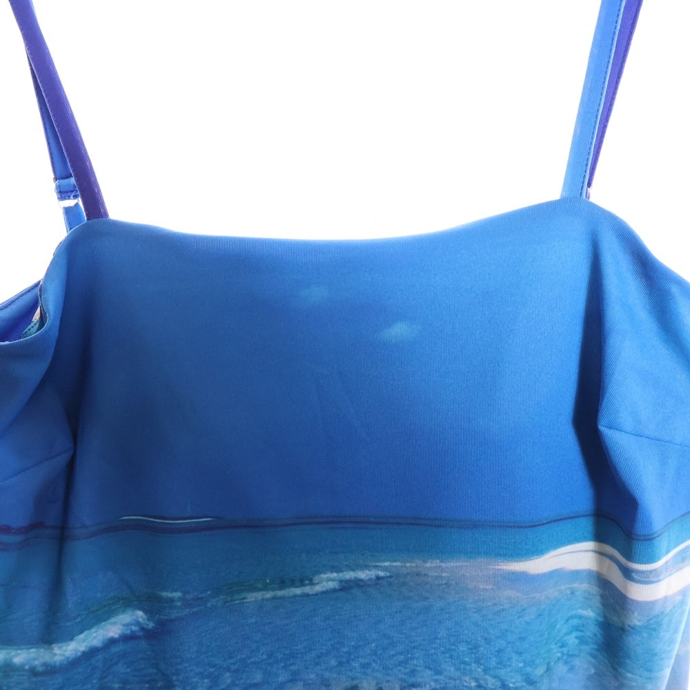 NO BRAND(ノーブランド) 21SS GVGV Beach Print Cami Top ジーブイジーブイ ビーチプリントキャミトップ レディース 総柄キャミソール GV2113007 ブルー