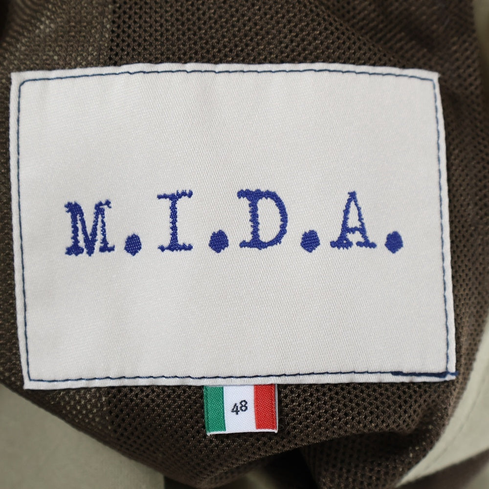 M.I.D.A.(ミダ) テーパードパンツ ドローストリングナイロンスラックス M211803 ブラウン