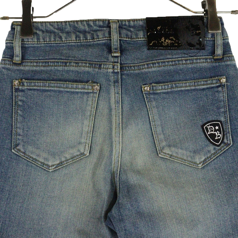 Dartin Bonaparto(ダルタンボナパルト) クラッシュスキニーデニムパンツ レディースダメージ加工デニムパンツ DBALL-99003-DLW ライトブルー
