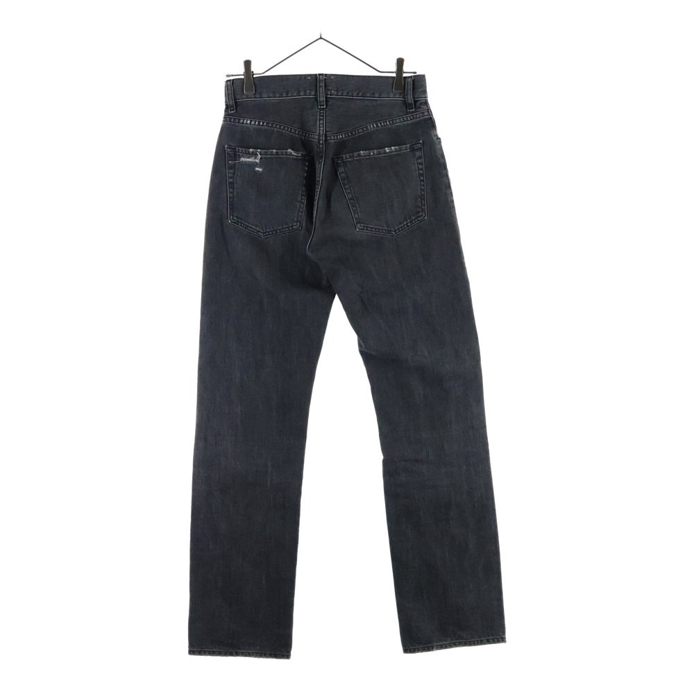 Aries(アリエス) LILLI JEANS セルヴィッジデニムジーンズ レディース ダメージ加工ボタンフライデニムパンツ ブラック