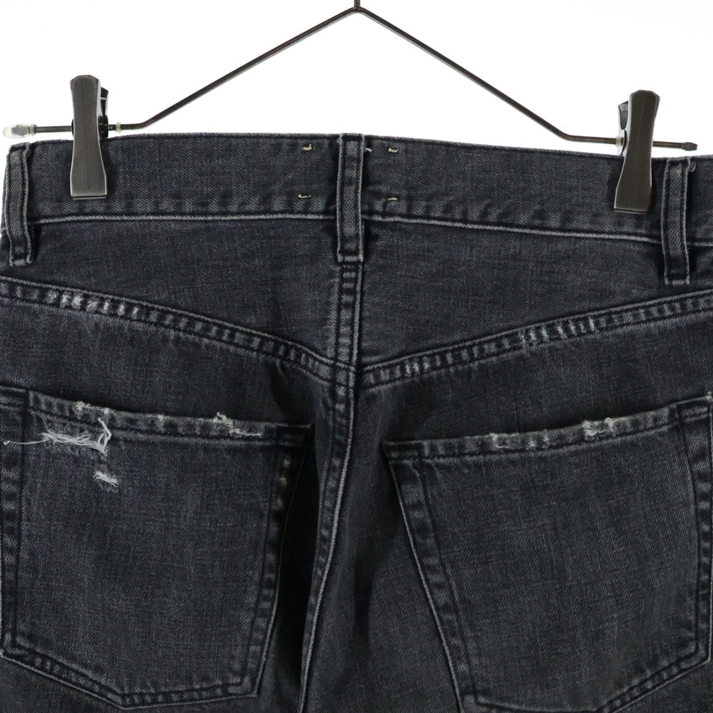 Aries(アリエス) LILLI JEANS セルヴィッジデニムジーンズ レディース ダメージ加工ボタンフライデニムパンツ ブラック