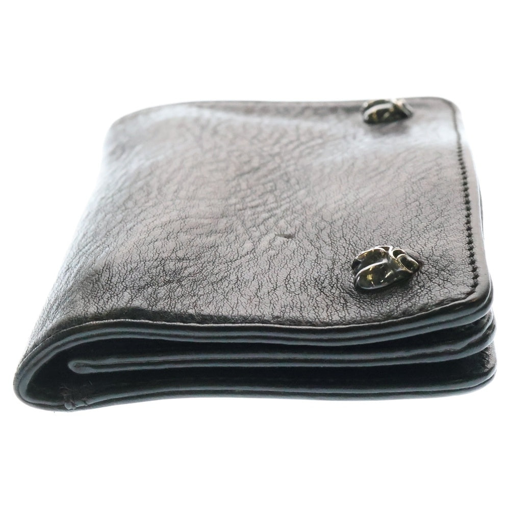 CHROME HEARTS(クロムハーツ) 2ZIP 2ジップ ハートボタンレザーウォレット 財布 ブラック BCA363