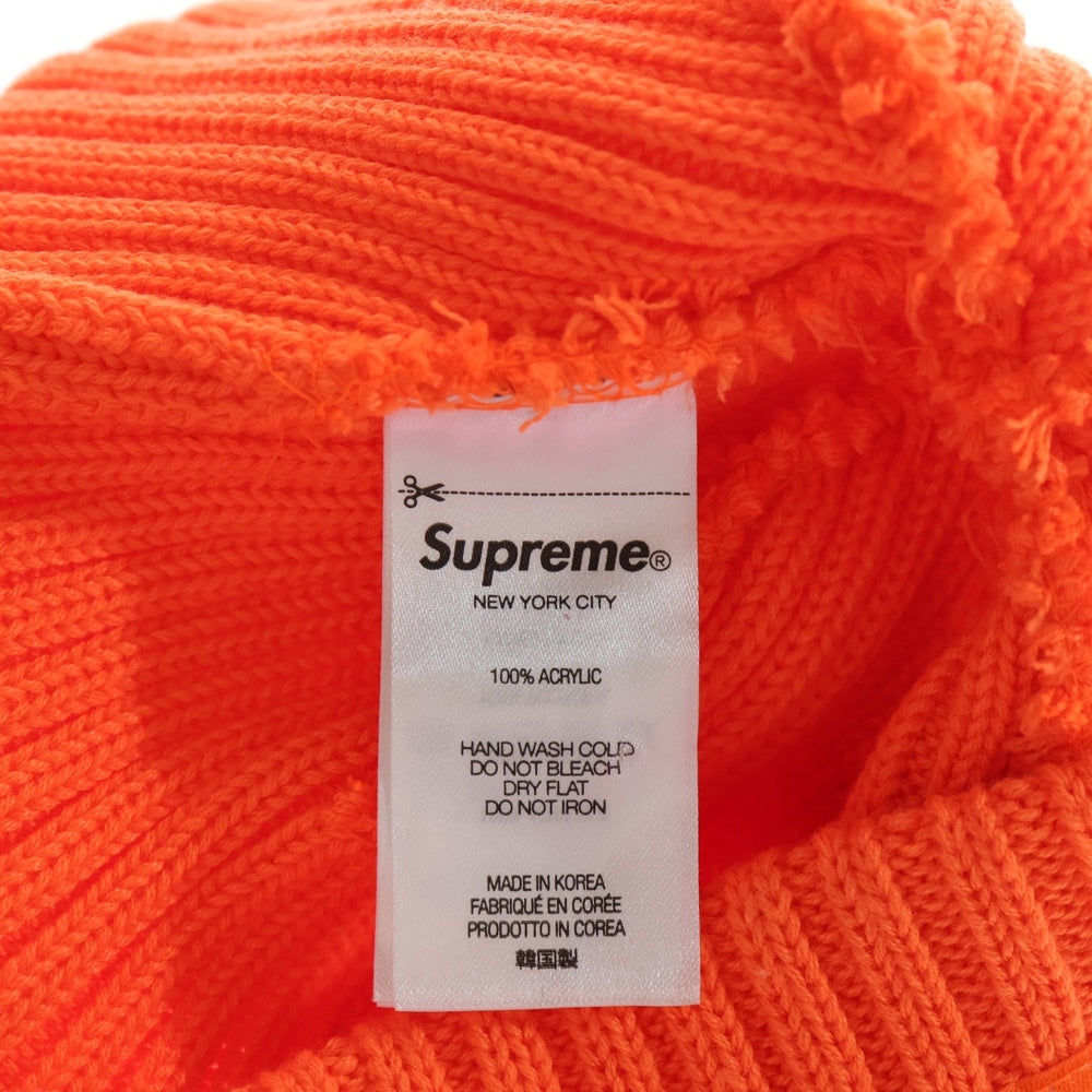 SUPREME(シュプリーム) 24SS Overdyed Beanie ボックスロゴ ニットビーニー ニット帽 帽子 オレンジ