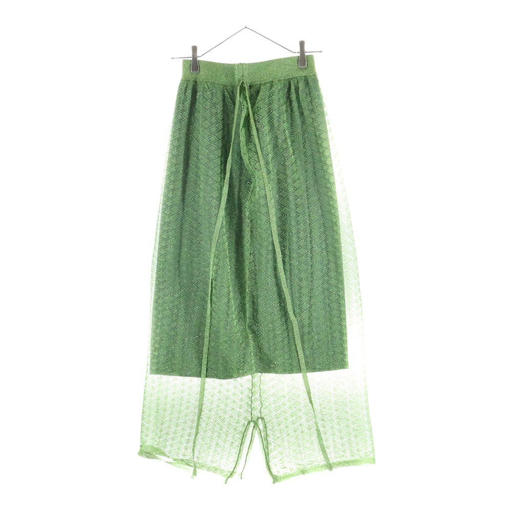 ROSE BUD(ローズバッド) Lace Glitter Knit Skirt レースラメニットスカート レイヤードニットスカート レディース 600-0234005 グリーン