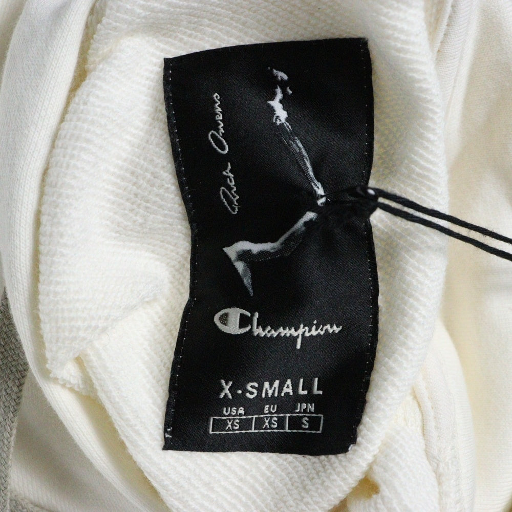 Rick Owens(リックオウエンス) ×Champion HOODED BODY チャンピオン ロゴ刺繍 プルオーバースウェットパーカー フーディー ロンパース レディース CW02C9227-CHFE