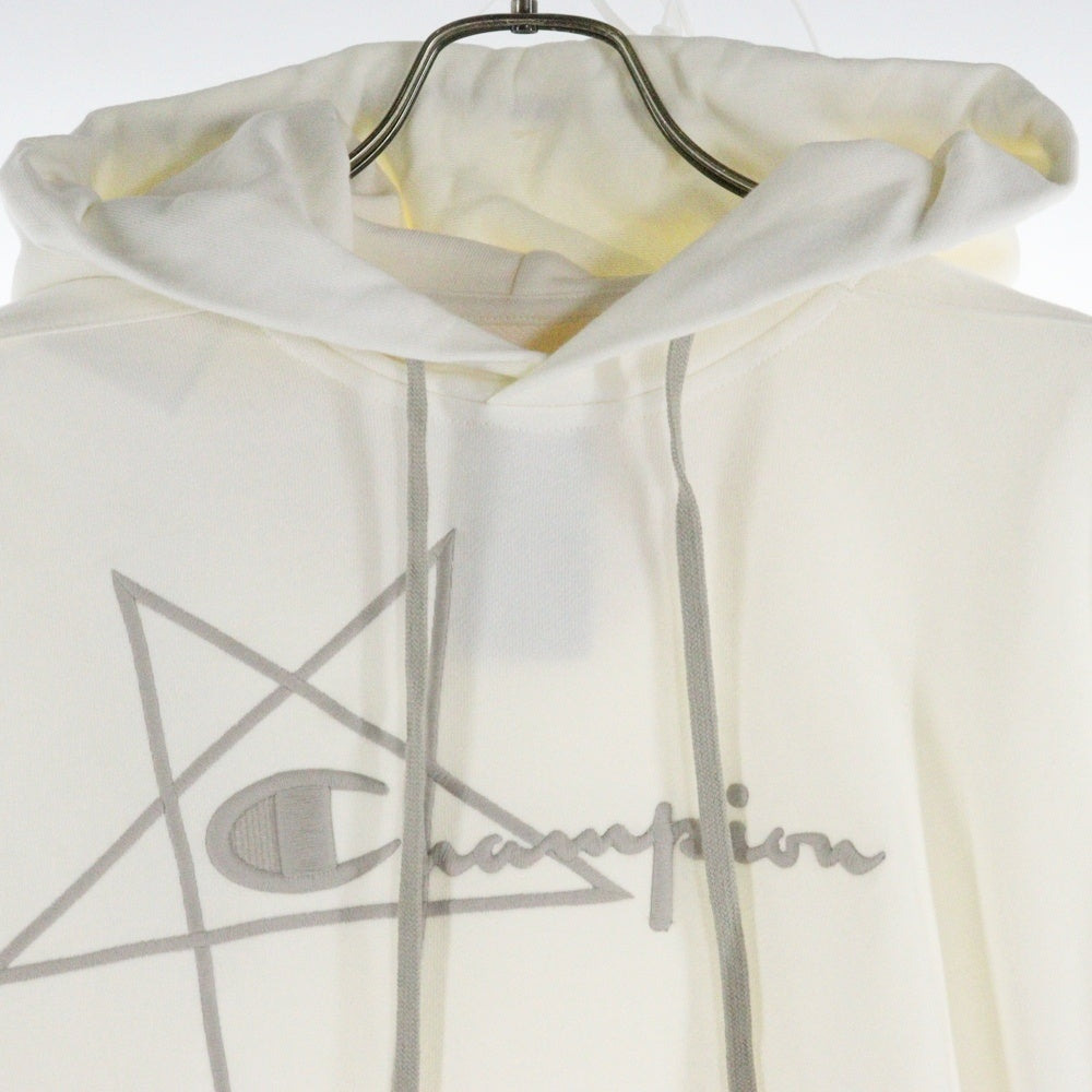 Rick Owens(リックオウエンス) ×Champion HOODED BODY チャンピオン ロゴ刺繍 プルオーバースウェットパーカー フーディー ロンパース キッズ CW02C9227-CHFE