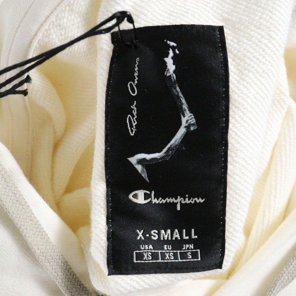 Rick Owens(リックオウエンス) ×Champion HOODED BODY チャンピオン ロゴ刺繍 プルオーバースウェットパーカー フーディー ロンパース キッズ CW02C9227-CHFE