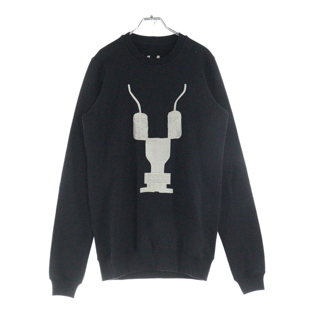 DRKSHDW(ダークシャドウ) 17AW SWEATSHIRT 刺繍 クルーネックスウェットトレーナー ブラック DU17F2270-FEMB